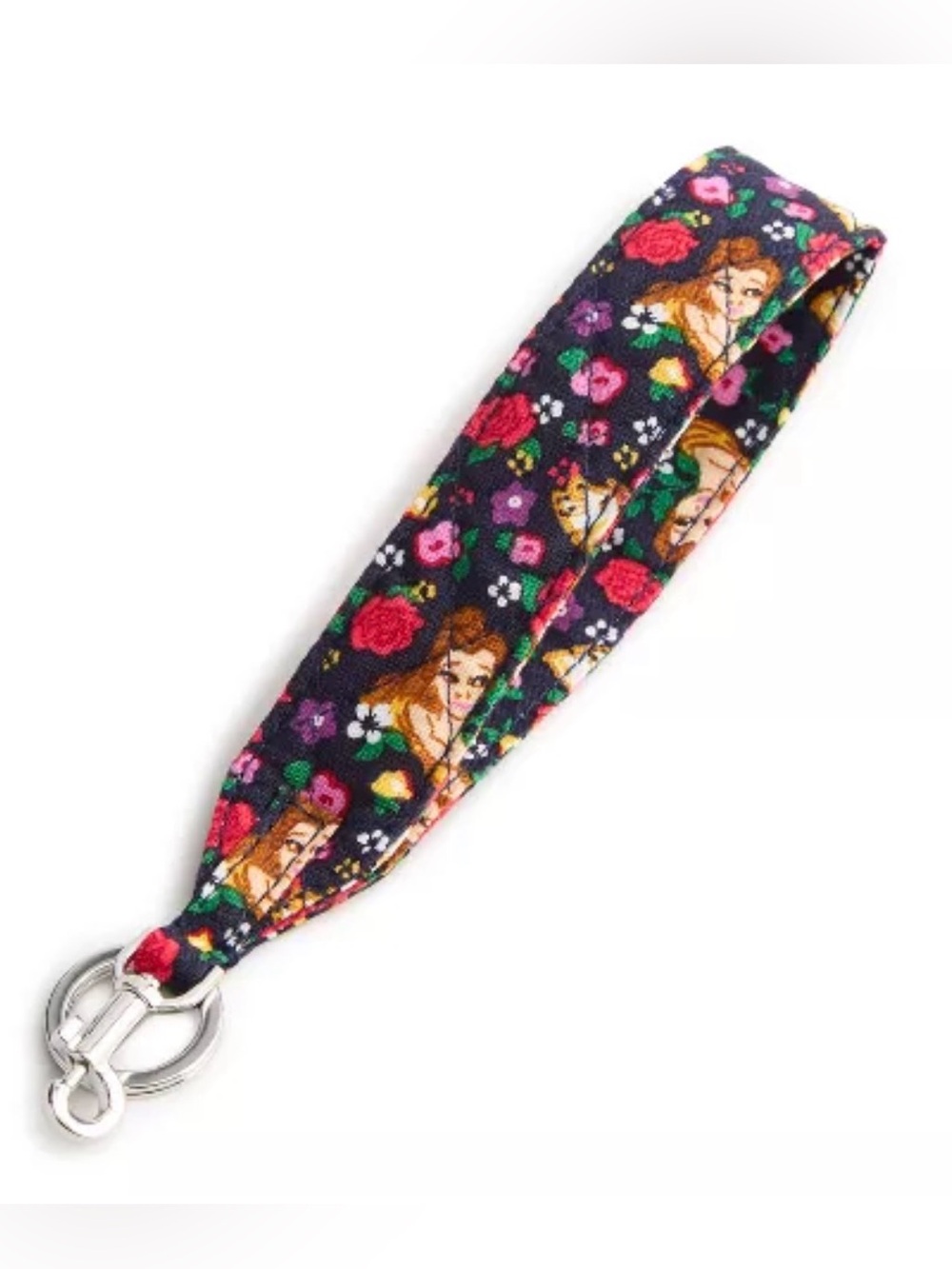 NWT Vera Bradley Disney Princesses Cotton Wide Wristlet Strap Belle Rose Floral
